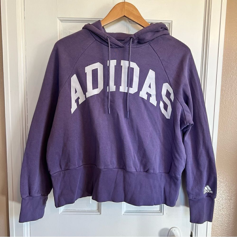 Adidas Purple hooded sweatshirt M